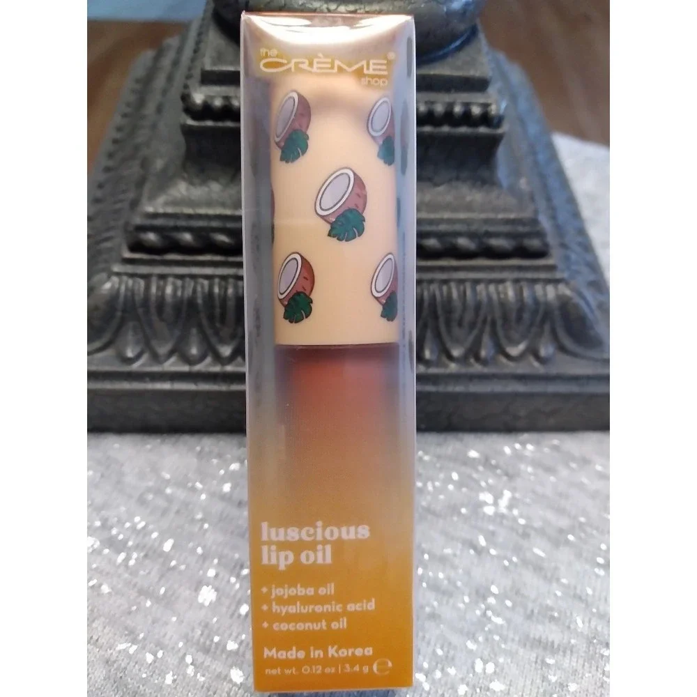The Creme Shop Luscious Lip Oil  Coconut Jelly,‎ New In Box, Vegan, Jojoba Oil